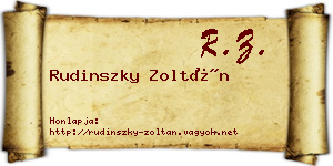 Rudinszky Zoltán névjegykártya